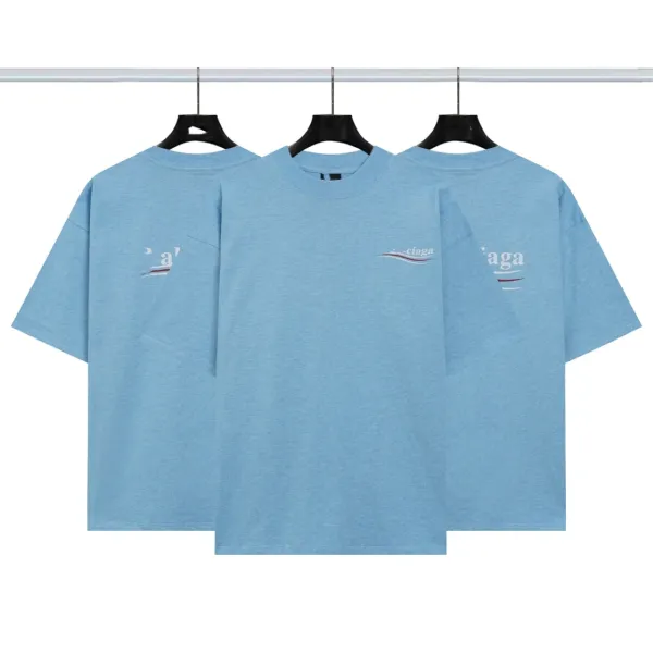 Balenciaga 'Ciaga' Logo Print Light Blue T-Shirt - 1