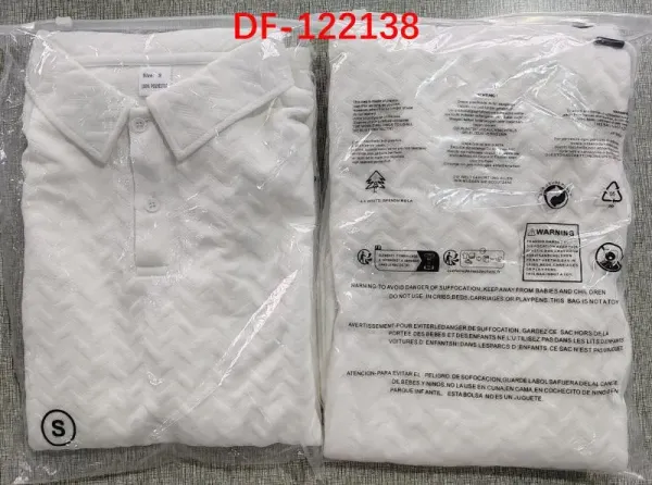 Design Textured Chevron Polo and Shorts Set White - 5