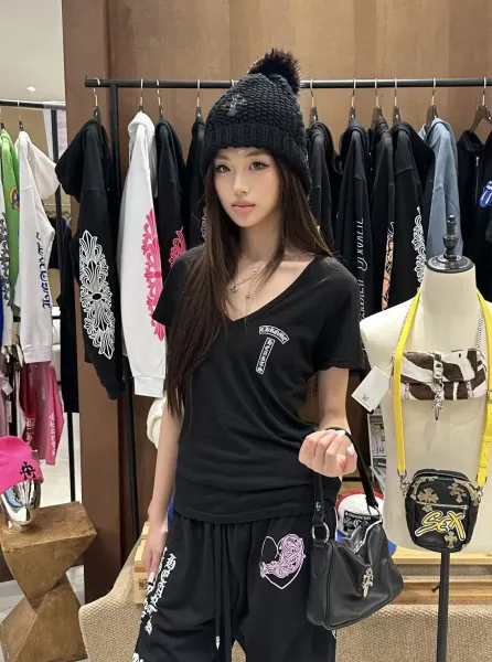 Chrome Hearts V-Neck Tee Black T-Shirt - 6