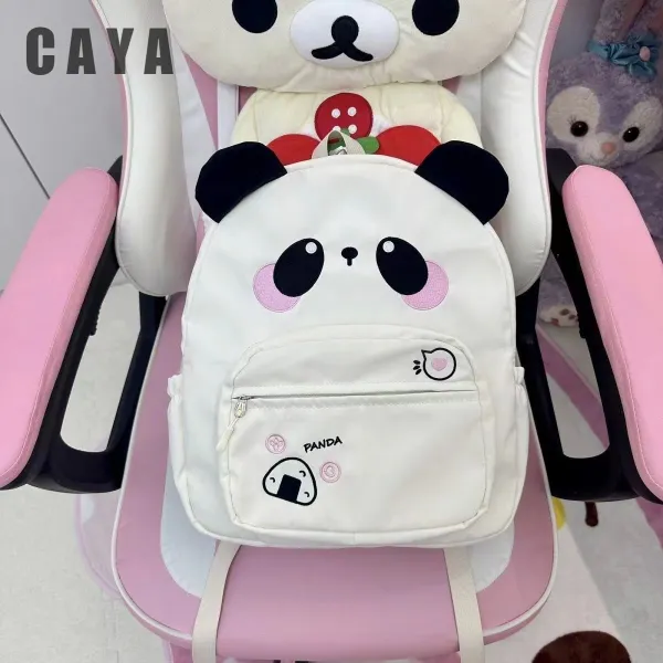 Design Panda-Themed Kawaii Backpack White Mini Backpack - 6