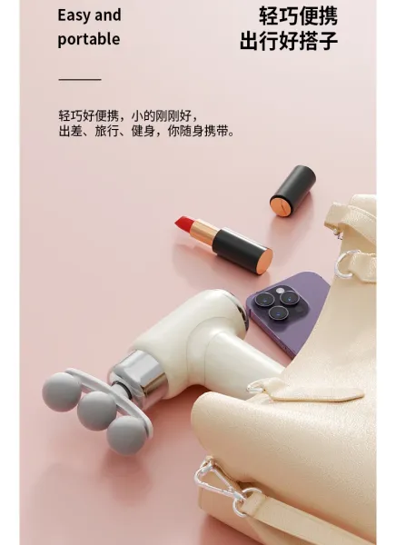 Design Portable Facial Massager Pink with Interchangeable Heads Electronics - 30