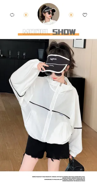 Design MINGDA LIG White Windbreaker Jacket Outerwear.windbreaker - 7
