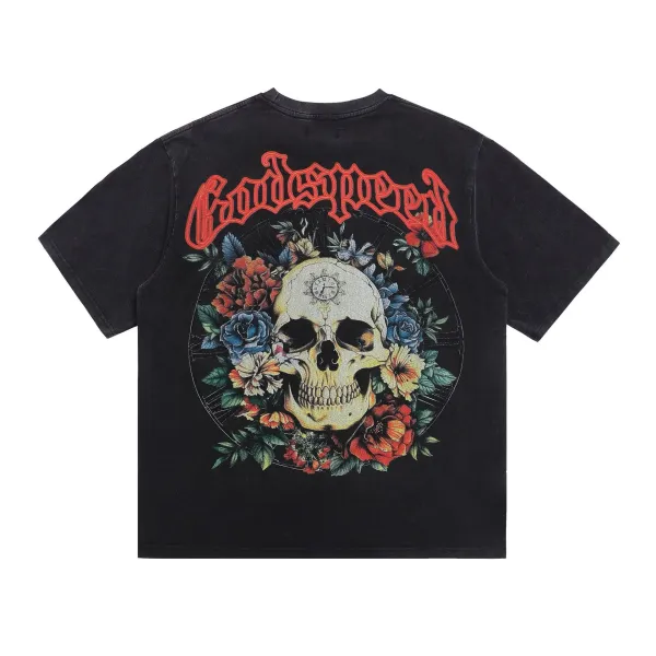 Godspeed Hollywood Fire Print Cream T-Shirt - 18