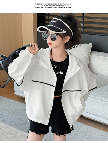 Design MINGDA LIG White Windbreaker Jacket Outerwear.windbreaker - 12