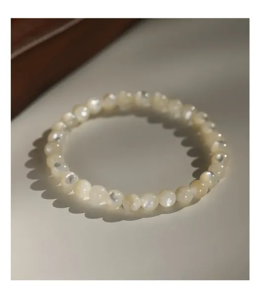 Design Pearl Bead Elastic Bracelet White Jewelry - 12