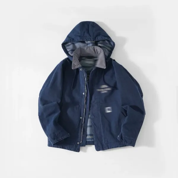 Carhartt Work In Progress Hooded Jacket Navy Blue Outerwear - 1