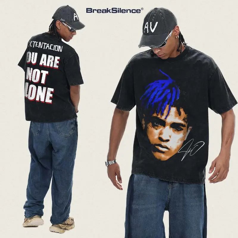 BreakSilence XXXTENTACION Purple Graphic Oversized T-Shirt