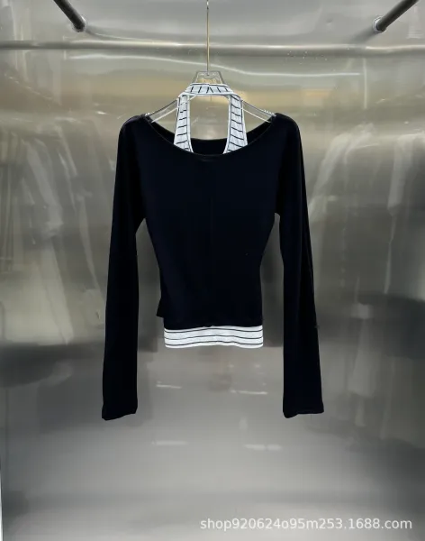 Miu Miu Logo-Print Long Sleeve Cropped Top Black - 6