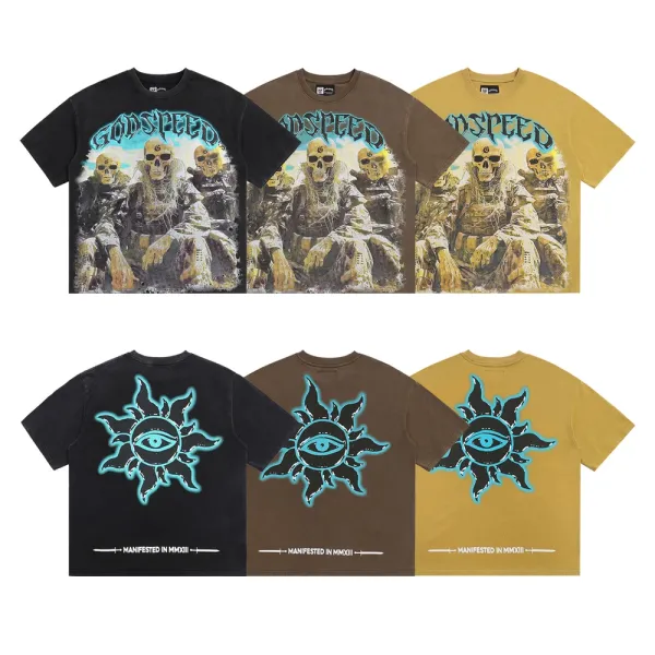 Godspeed Hollywood Fire Print Cream T-Shirt - 33