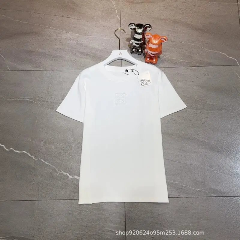 Cotton T-Shirt Pink Embroidered Logo Casual