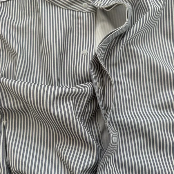 Oakley Striped Mandarin Collar Shirt Gray Tops Shirt - 20
