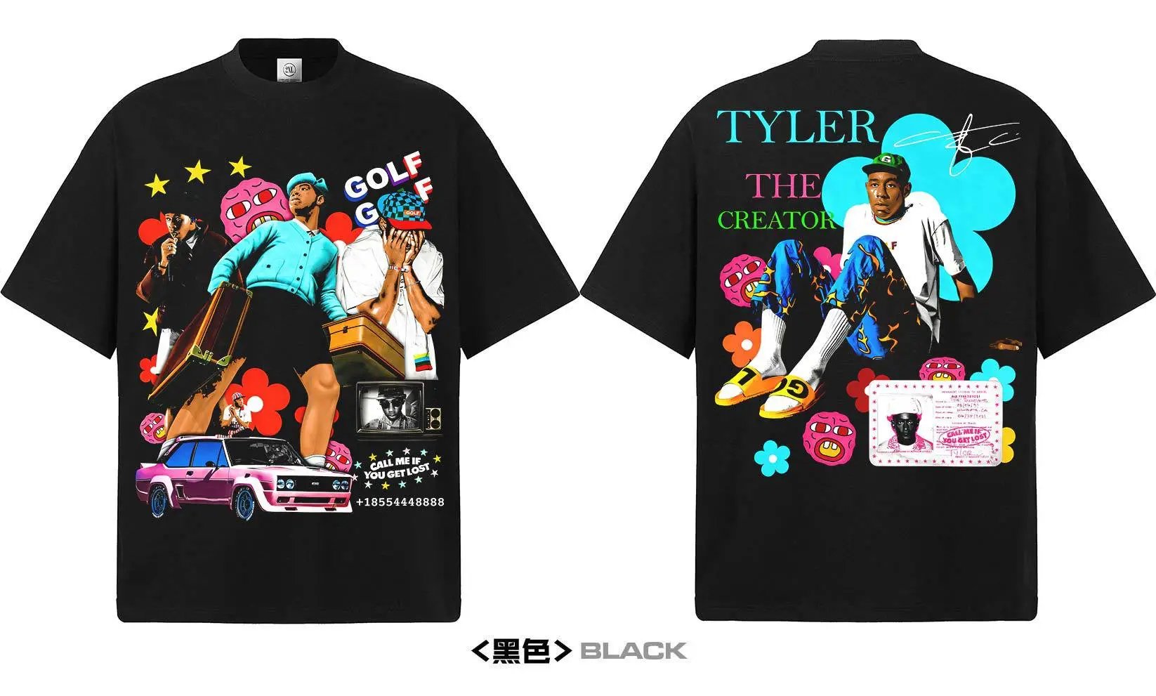 A Bathing Ape GOLF WANG x Tyler, The Creator Graphic Print Oversized T-Shirt White T-Shirts - 12