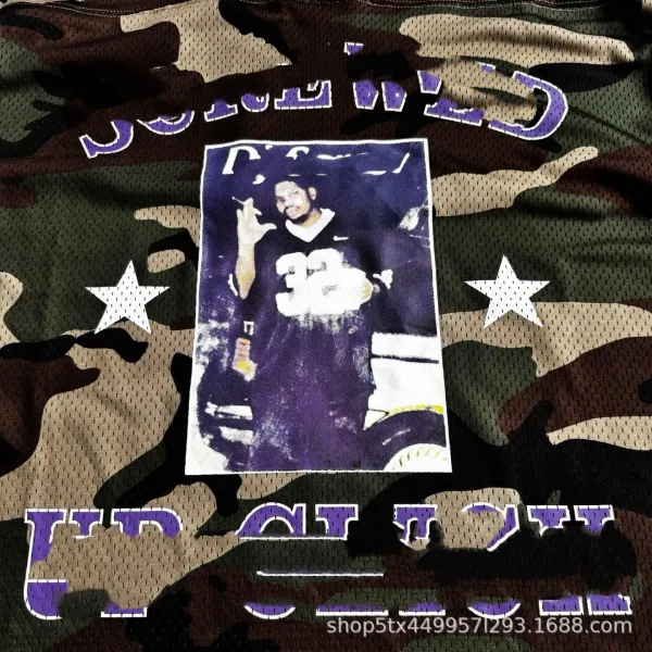 Design Custom Photo Print Mesh Jersey Black Camo Blue - 10