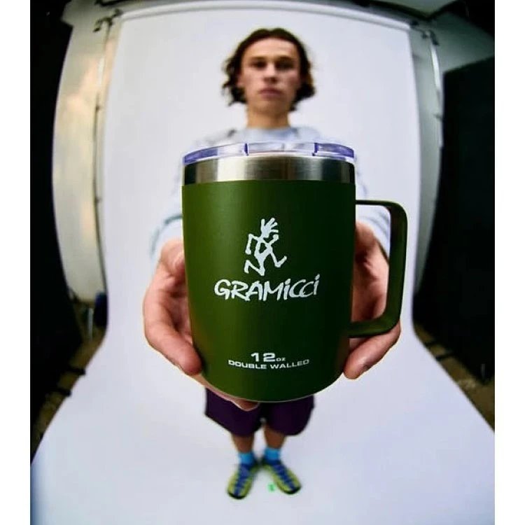 Design Gramici 12oz Double Walled Insulated Mug in Cream, Olive Green, and Black Accessories - 5