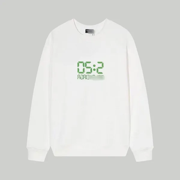 Design Digital Clock Print White Hoodie - 1