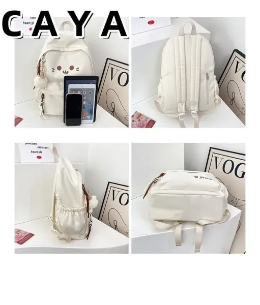 Design CAYA Cat Face Black Casual Backpack - 7