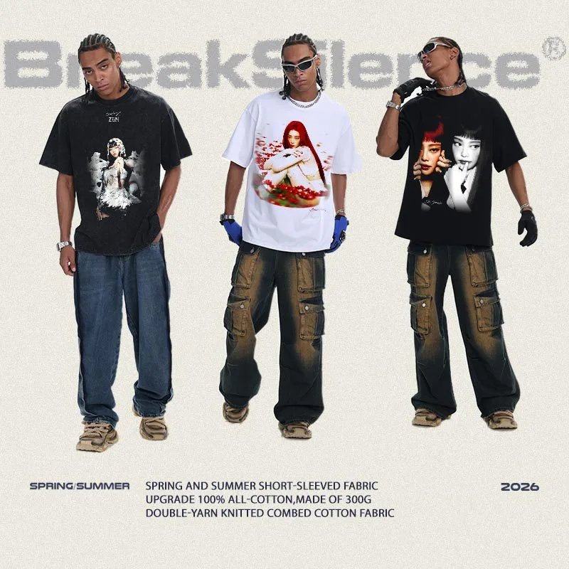 BreakSilence Jennie's Collection Black Graphic Oversized T-Shirt
