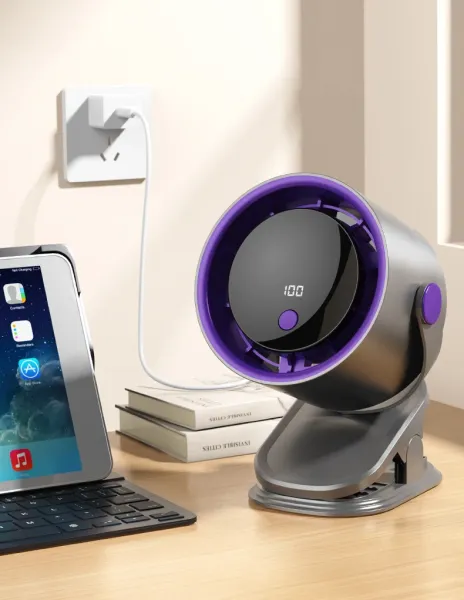 Design Multifunctional Desktop Circulating Clip Fan Purple Electronics - 21