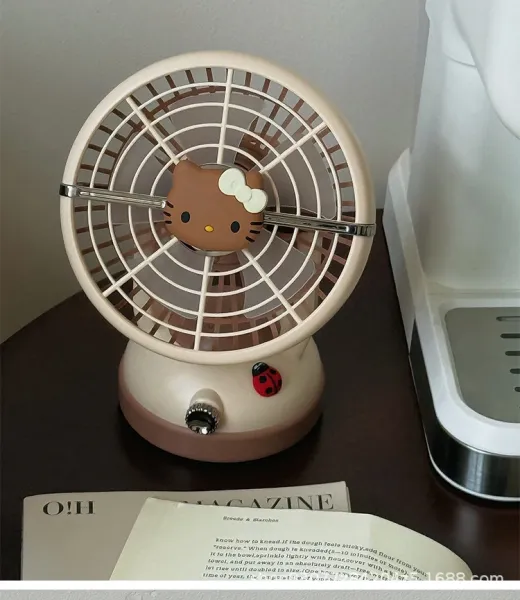 Hello Kitty Mini Desk Fan Turquoise and Red Electronics - 10