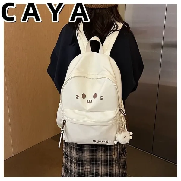 Design CAYA Cat Face Black Casual Backpack - 20