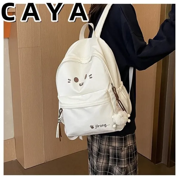 Design CAYA Cat Face Black Casual Backpack - 24