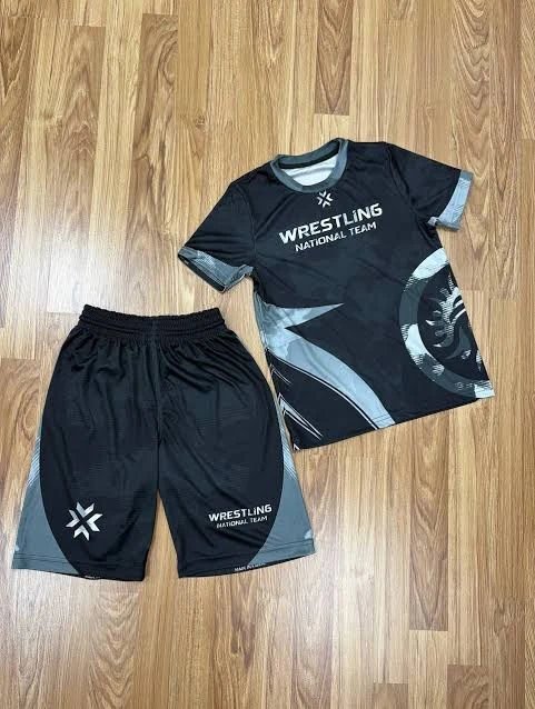 Design United World Wrestling Performance Set Navy Blue Activewear - 8