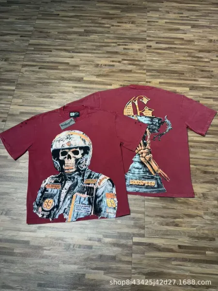 Godspeed Skull Racer Graphic Tee Burgundy T-Shirt - 1