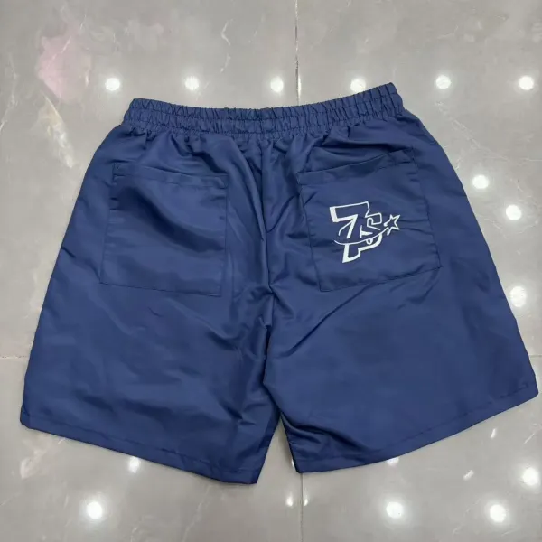 Design Triple Sevens Logo Print Nylon Shorts Gray Shorts - 20