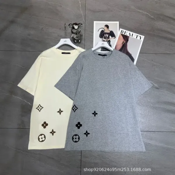 Louis Vuitton Monogram Floral Print Oversized T-Shirt in Cream and Gray - 1
