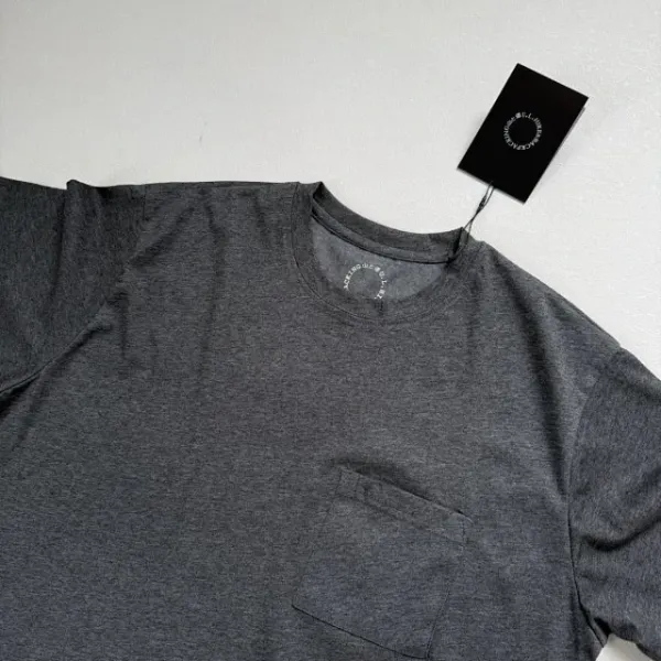 Design Yamatomichi Mountain and Road Pocket T-Shirt in Sage Green, Sky Blue, Charcoal Gray T-Shirts - 19
