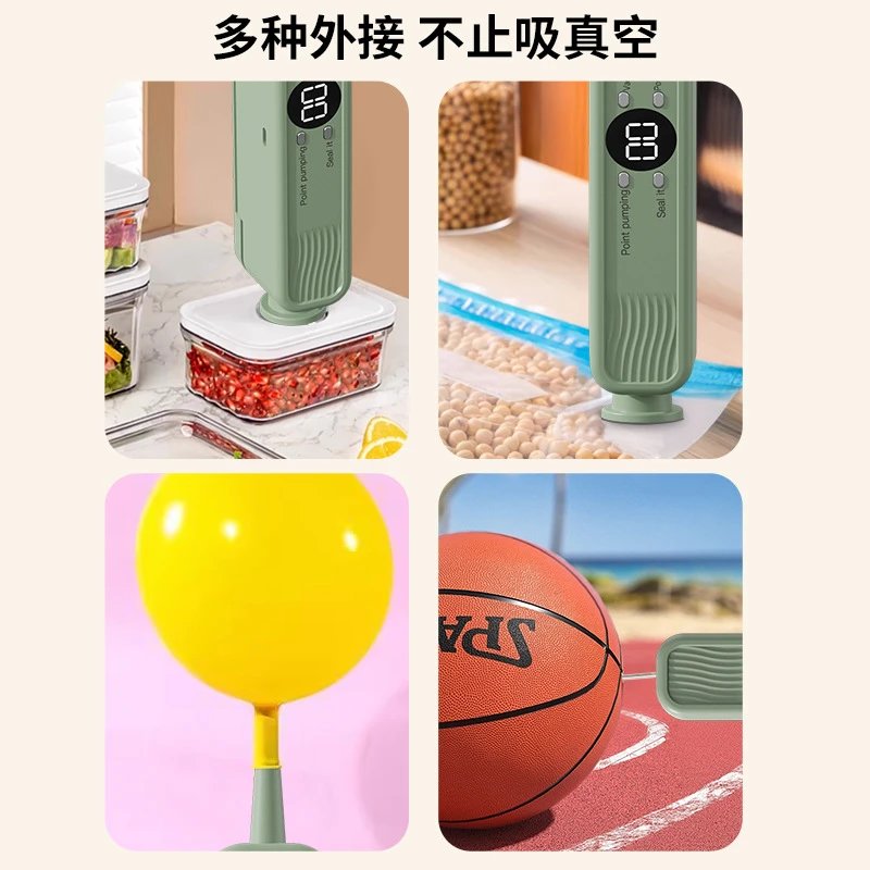 Portable Vacuum Sealer Beige Digital Food Sealing Machine