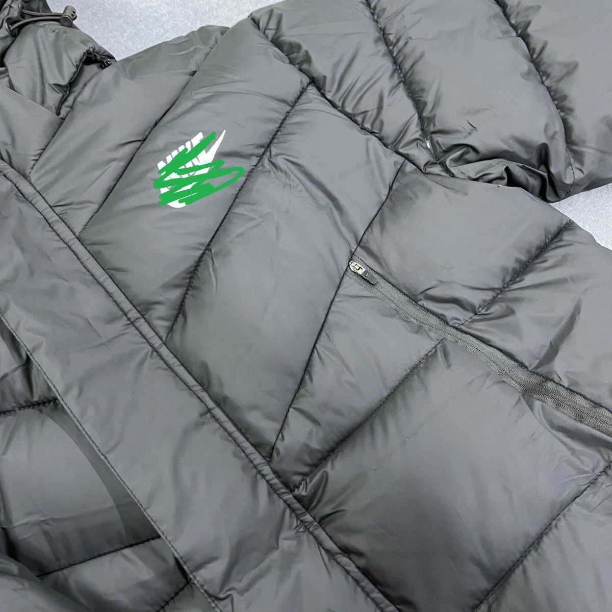 Nike Long Puffer Coat Black Down Jacket - 9
