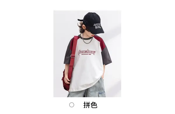 Design Raglan Sleeve Graphic T-Shirt White / Red / Gray - 11