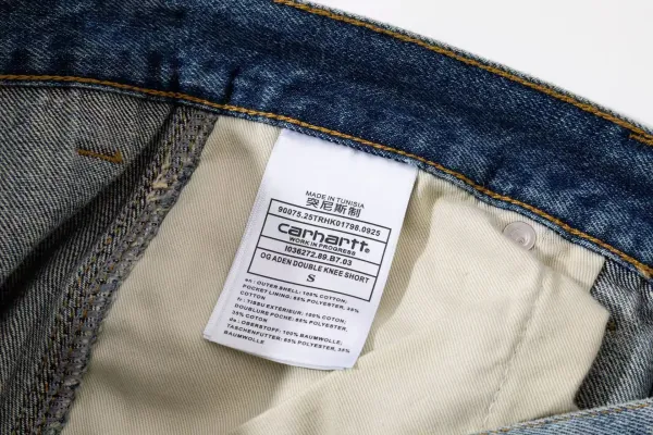 Carhartt Work In Progress Double Knee Shorts Black Denim - 22