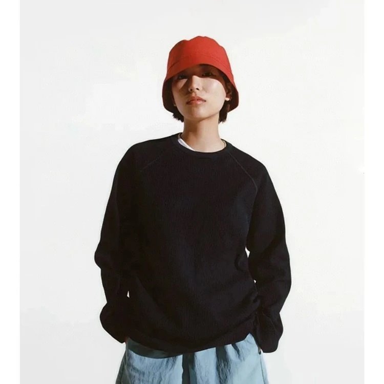 Goldwin0 Waffle Knit Long Sleeve Crewneck Sweater
