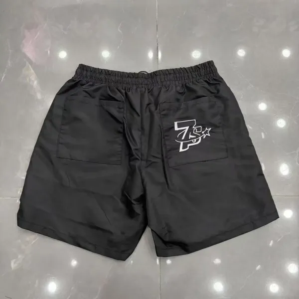 Design Triple Sevens Logo Print Nylon Shorts Gray Shorts - 13