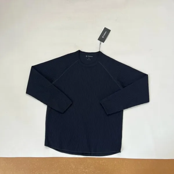 Design Goldwin0 Waffle Knit Long Sleeve Top Navy, Blue, Lime, Gray, White Tops - 23