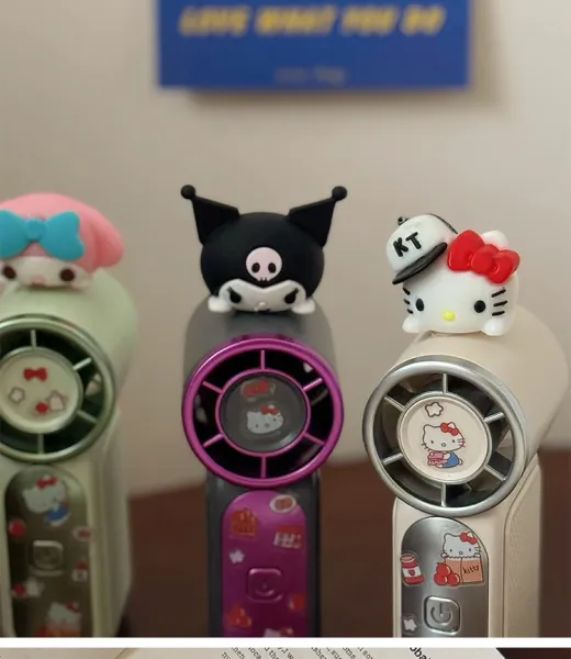 Hello Kitty Portable Mini Fan with KT Cap Accessory Beige Electronics - 10