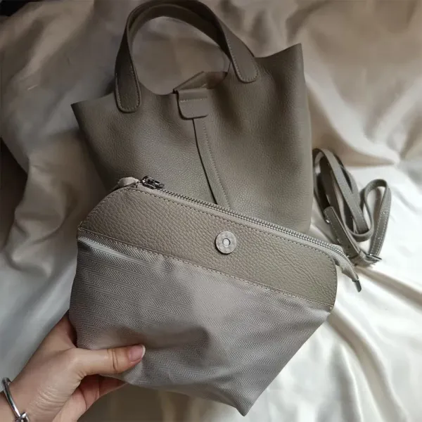 Design Mini Bucket Bag Beige Handbag - 9