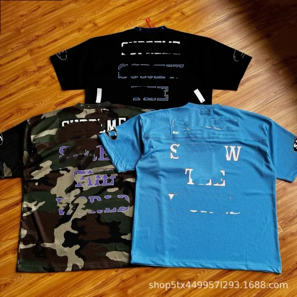 Design Custom Photo Print Mesh Jersey Black Camo Blue - 3