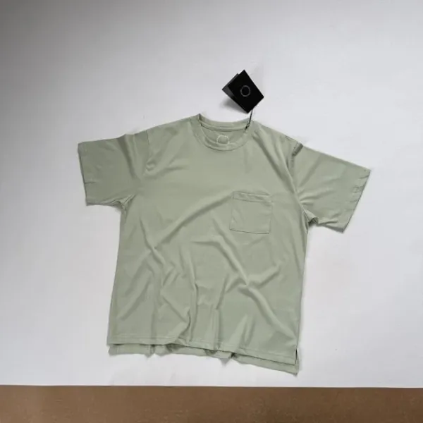 Design Yamatomichi Mountain and Road Pocket T-Shirt in Sage Green, Sky Blue, Charcoal Gray T-Shirts - 14