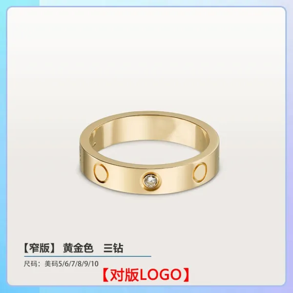 Cartier Love Ring Yellow Gold Three Diamond Ring Jewelry - 1