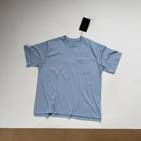 Design Yamatomichi Mountain and Road Pocket T-Shirt in Sage Green, Sky Blue, Charcoal Gray T-Shirts - 16