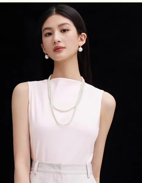Design Pearl Hoop Earrings Silver White Jewelry - 12