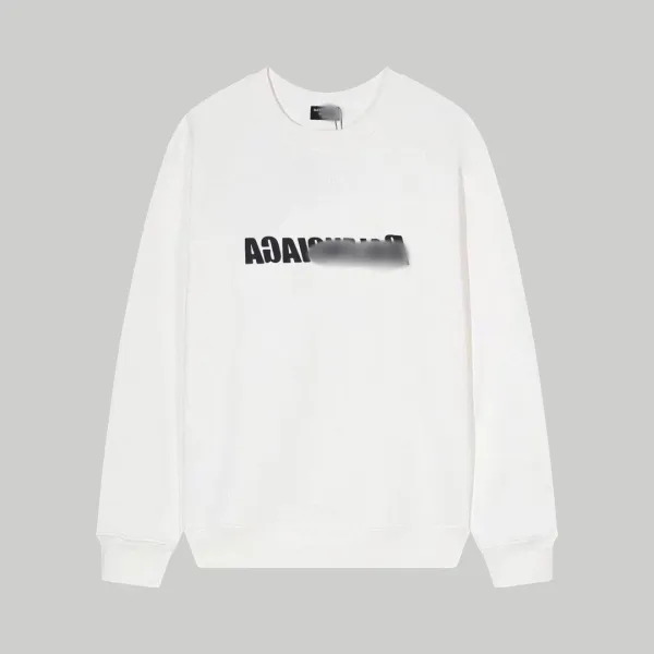 Balenciaga Logo Print Crewneck White Hoodie - 1