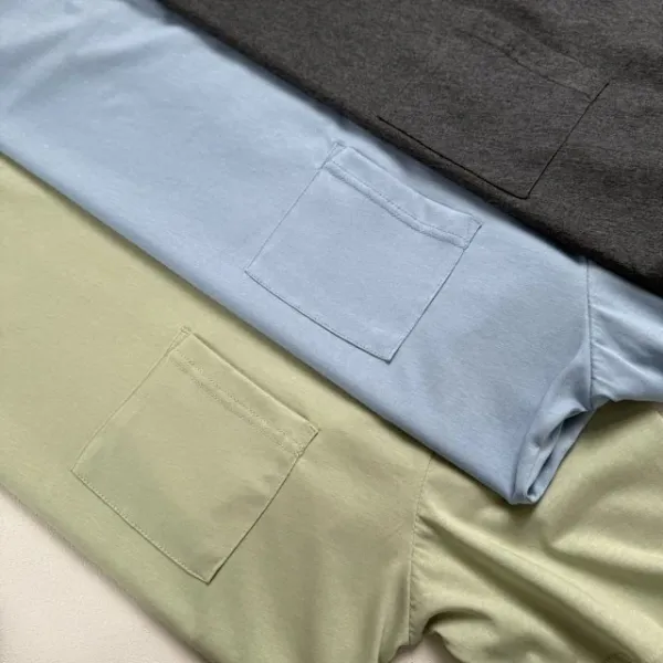 Design Yamatomichi Mountain and Road Pocket T-Shirt in Sage Green, Sky Blue, Charcoal Gray T-Shirts - 23