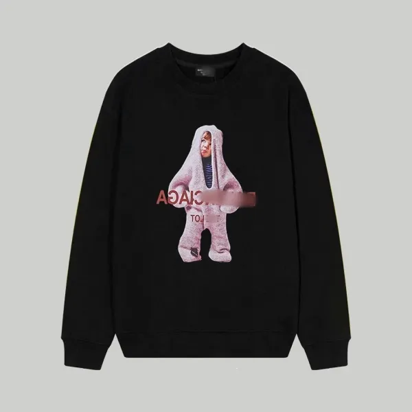 Balenciaga Hooded Figure Print Black Sweatshirt Hoodie - 1