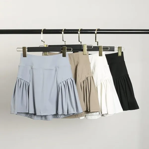 Design Pleated Layered Skirt White Skirt - 3