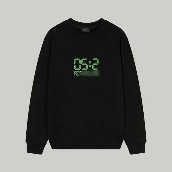 Design Digital Clock Graphic Black Hoodie - 1