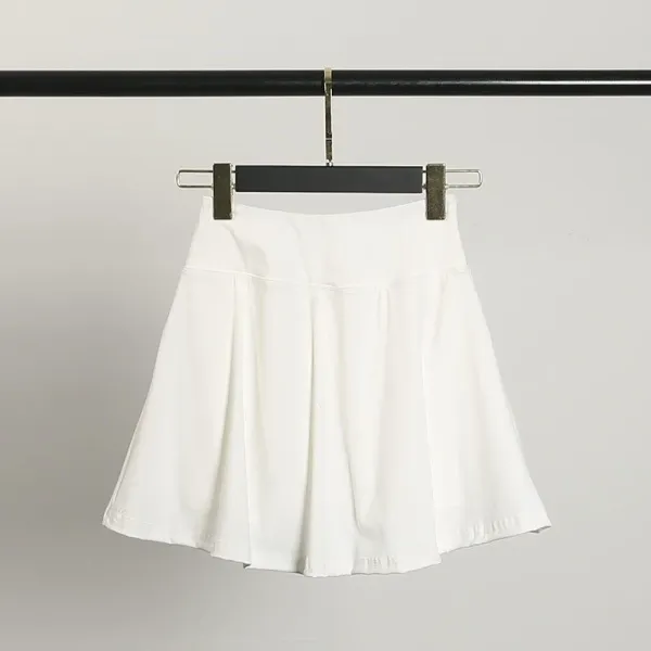 Design Pleated Layered Skirt White Skirt - 8